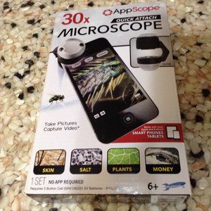 Microscope Attach to Cell Phone Tablet Slide over Camera Lens Magnifies 30X